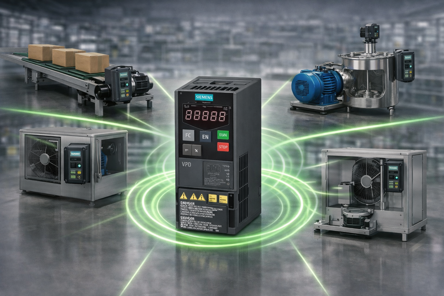 V20 Sürücüler ile Basit Uygulamalarda Ekonomik Motor Kontrolü