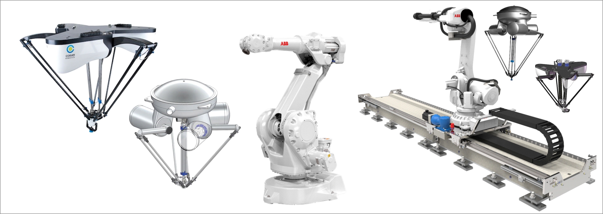 Industrial production line showing robotic automation and end-of-line applications