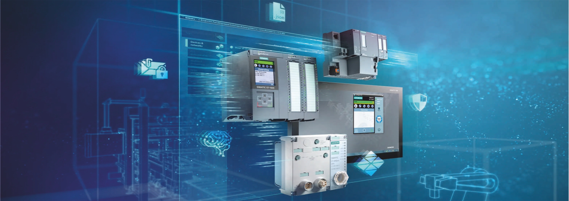 Industrial control interface using PLC, HMI, and SCADA software